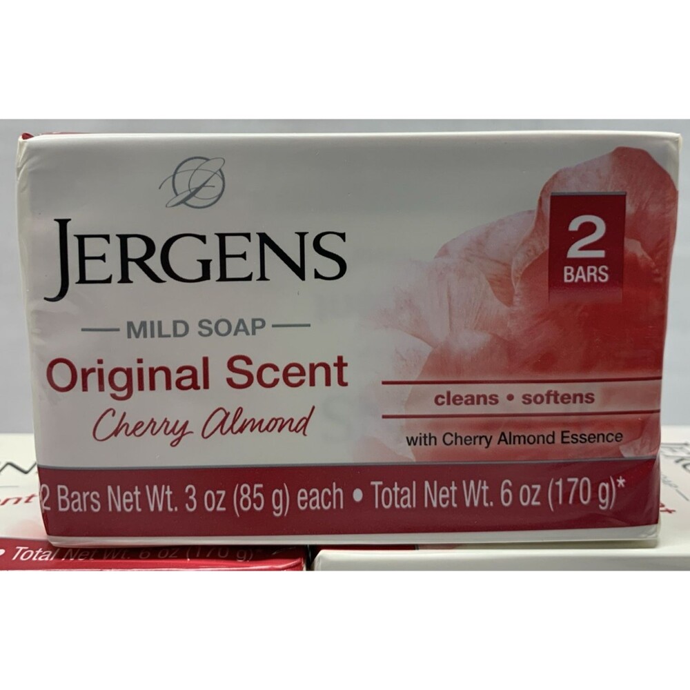 Lot of 3 JERGENS  Mild Bar Soap Cherry Almond Original Scent 3 oz. Each Bar - Picture 2 of 6